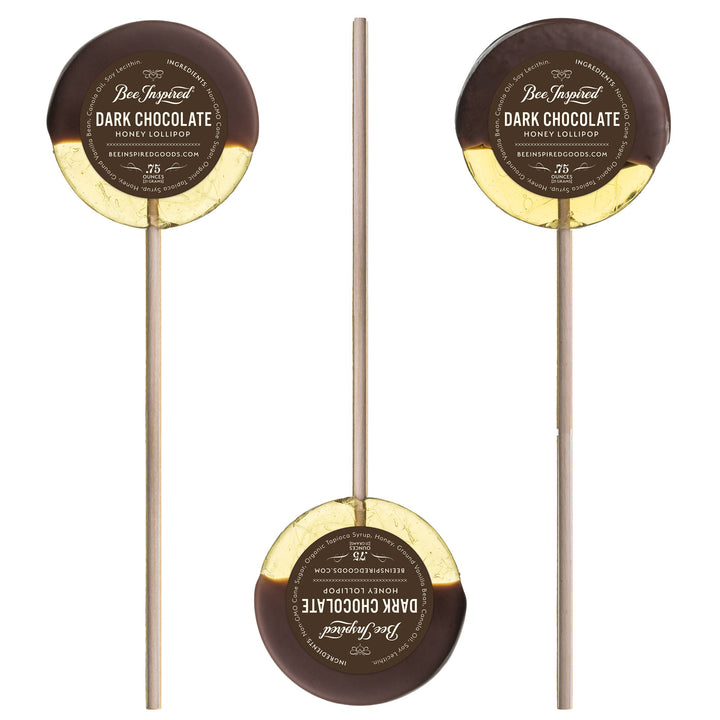 Dark Chocolate Dipped Honey Lollipops Box of 50